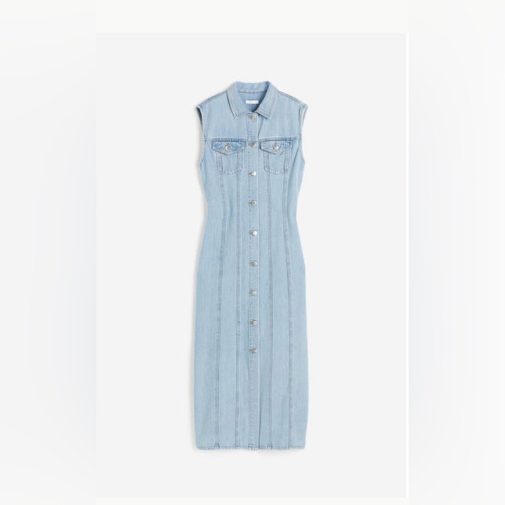 H&M Light Blue Denim Maxi Dress